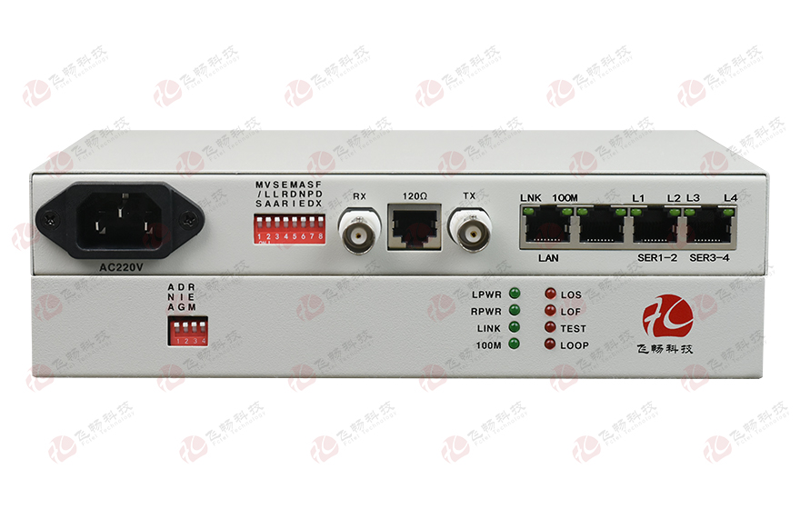 飞畅科技-成帧E1-ETH+2RS232协议转换器